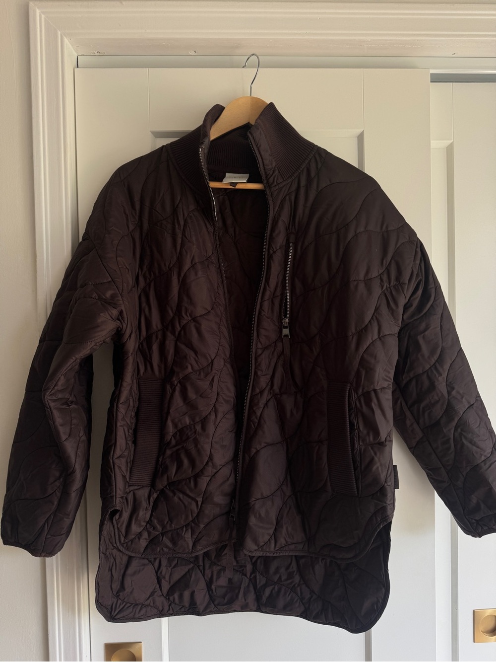Varley Kids Quilted Jacket in Dark Brown